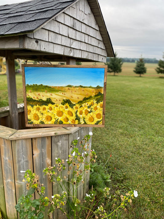 Sunflowers and Strawbales